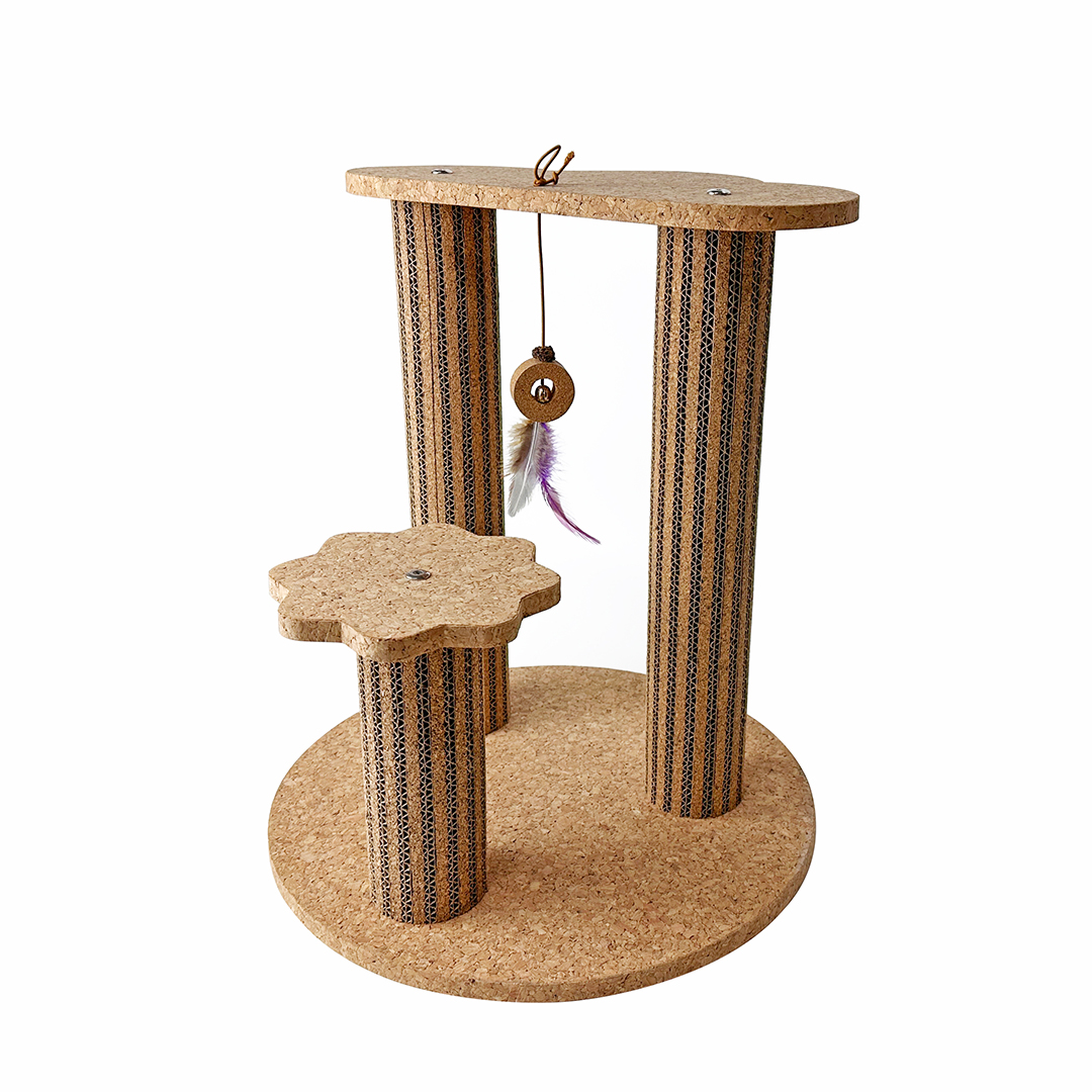 For Luxury Modern Classic Eco-Friendly Natural Cat Scratching Posts for Indoor Cats 3-in-1 Corrugated Interactive Toys