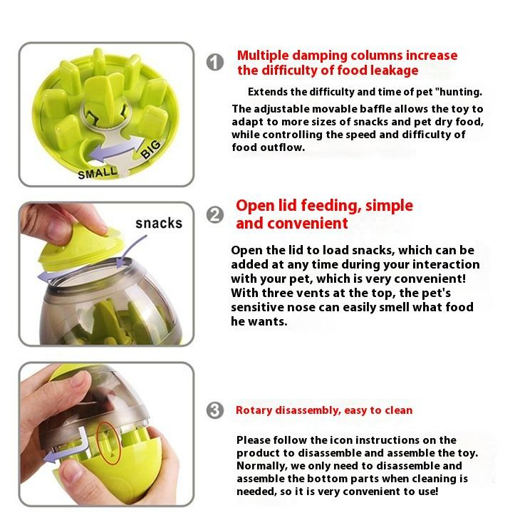 Pet Sounding Treat Dispenser Tumbler Puzzle Slow Feeder Ball Dog Cat Boredom Relief Interactive Toy