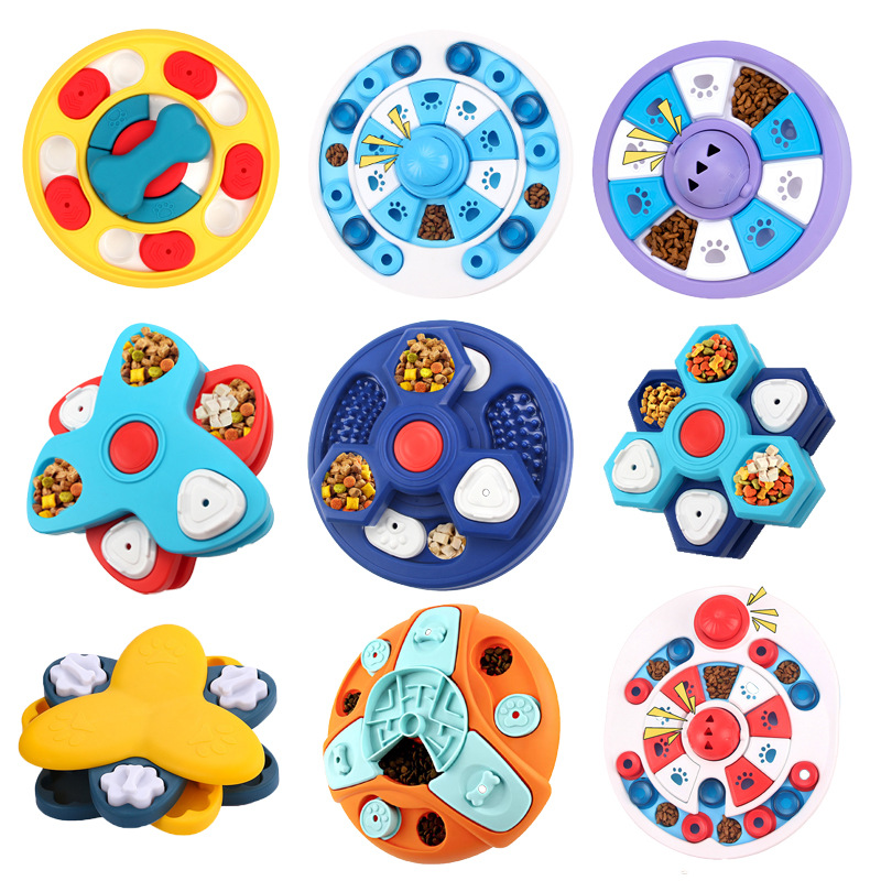 Solid Pattern Eco-Friendly Plastic Dog Puzzle Feeder Toy Pet Slow Feeder Bowl For Dispensing Food For Dogs And Cats