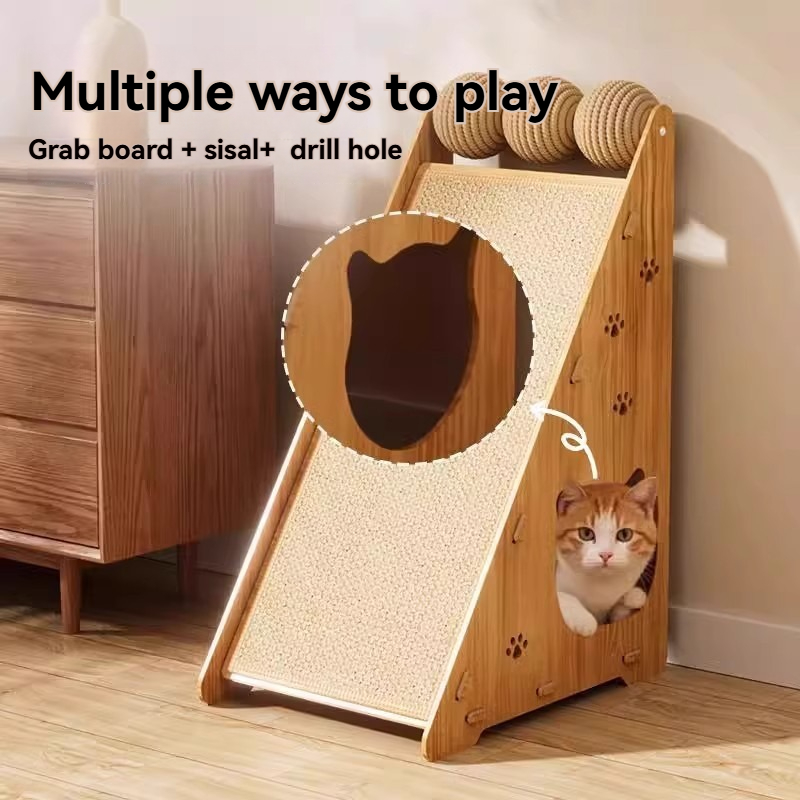 High Quality Solid Wood Cat Scratching Post And Climbing Frame Natural Sisal Material For Durability And Eco-Friendly Use
