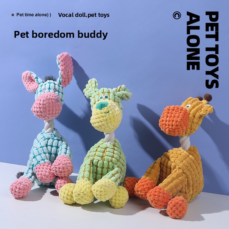 Funny Bite-Resistant Donkey Molar Squeak Toy for Dogs Interactive Pet Toy with Sound Effect