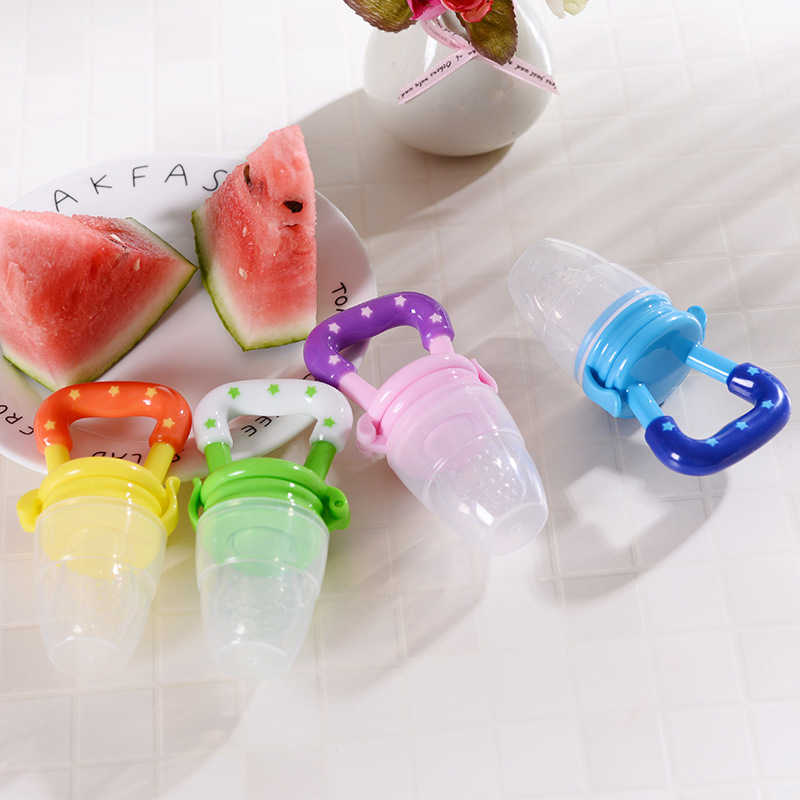 Bpa-free Baby Teether Soother Teething Toy Soft Safe Silicone Pouches Silicone Baby Fresh Fruit Food Feeder Pacifier For Infant