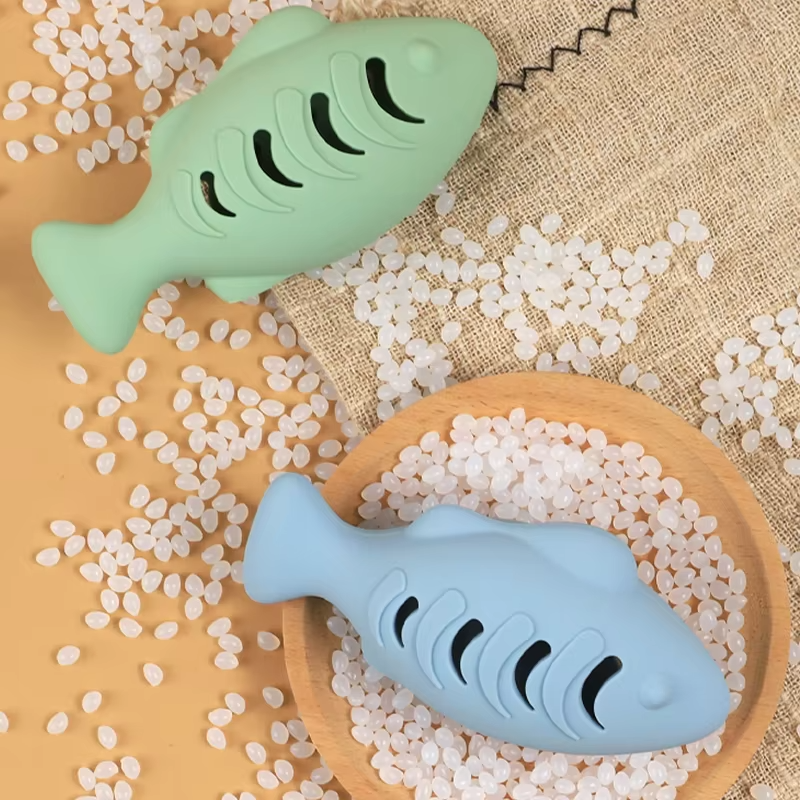 2026 New Arrivals Silicone Fish Toy Cats Dogs Pet Supplies Snacks Mint Toys Rubber Happy Bite Cat Stick
