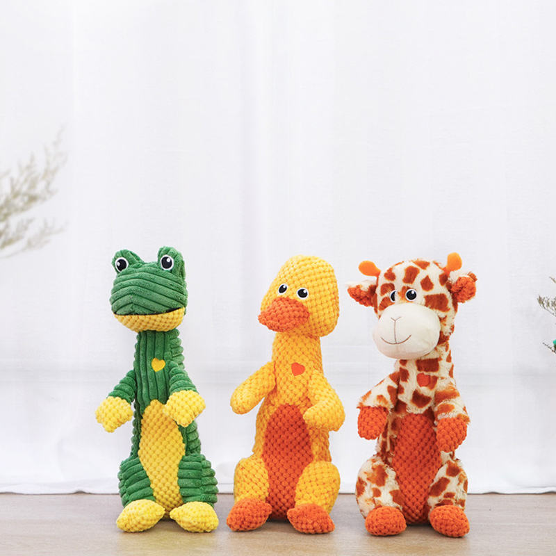 Wholesale Eco-Friendly Interactive 3D Chew Toy Cat Cat Durable Squeaky Plush Doll Dental Cleaning