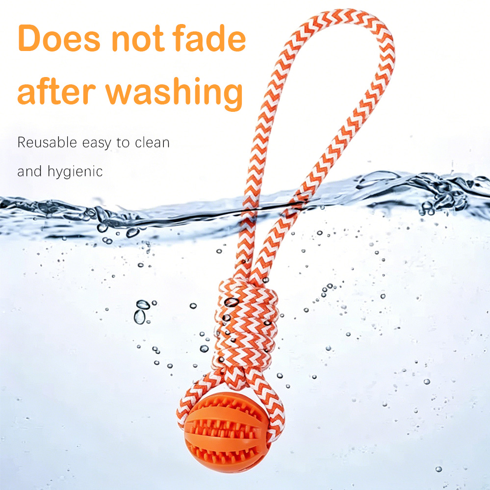 New Arrival 2 Size TPR Dog Rope Knot Ball Feeder Leak Proof Food Dispenser Interactive Pet Chew Toy for Playing Teething