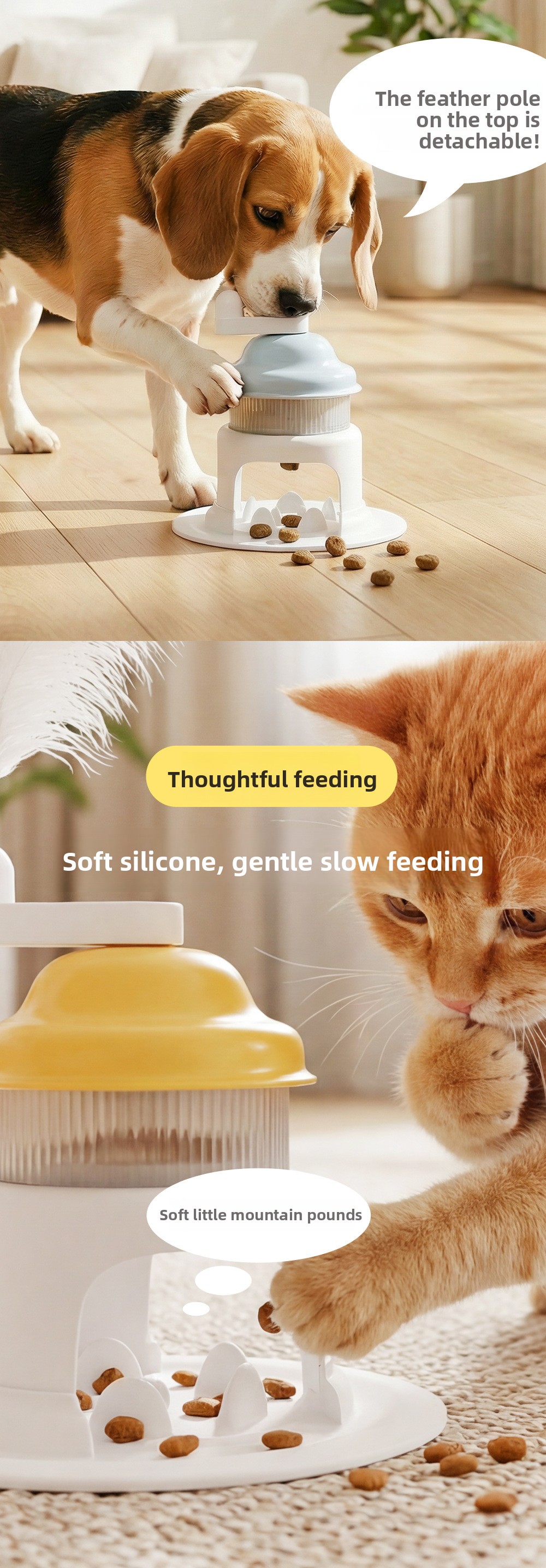 Multi-function Rotating Ice Shaver Cat Puzzle Toy Treat Dispenser Slow Lick Mat Self Amusement Teaser Wand for Indoor Kittens