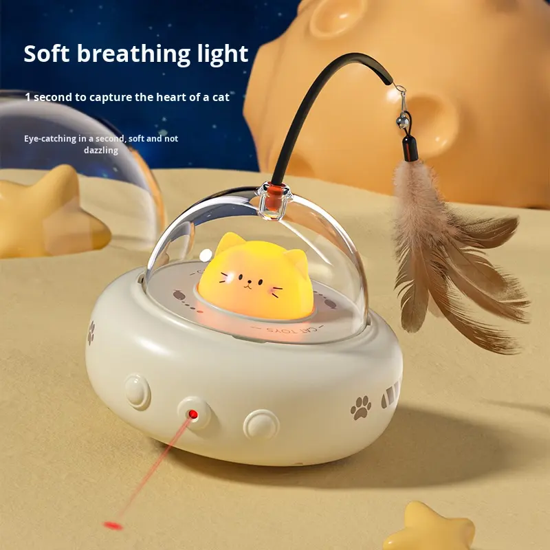 Interactive Smart Teaser Cat Feather Toy Electric Cat Teaser Stick With Bell Training Pet Toys Replaceable Cat Supplies