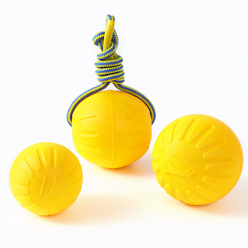 Yellow 9 cm Floatable Durafoam Outside Water Eva Foam Floating Ball Ring Pet Dog Toy for Dog