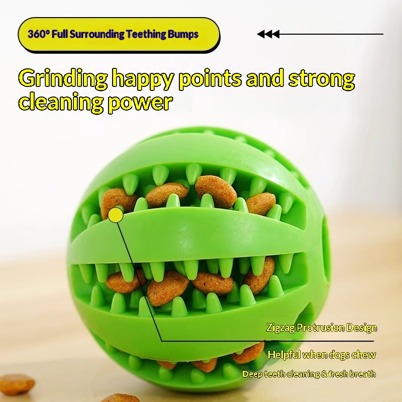 Squeaky Dog Food Leakage-Bearing Ball Chew Toy Puzzle Bite-Resistant Teething Golden Retriever Corgi Boredom Relief Puppy Rubber