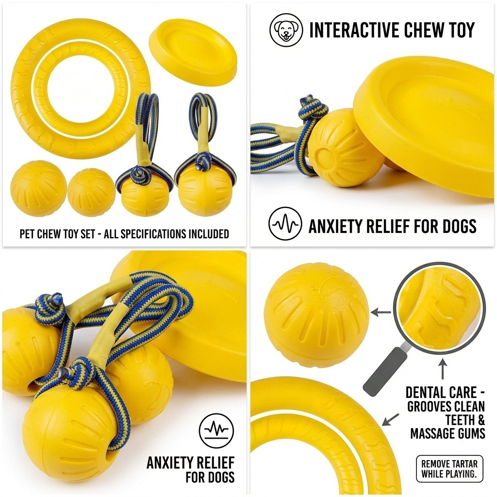 Lightweight Portable EVA Dog Fetch Toy Pack Interactive Dog Chew Toy Pet Chew Toys For Travel Fetch Game Outdoor