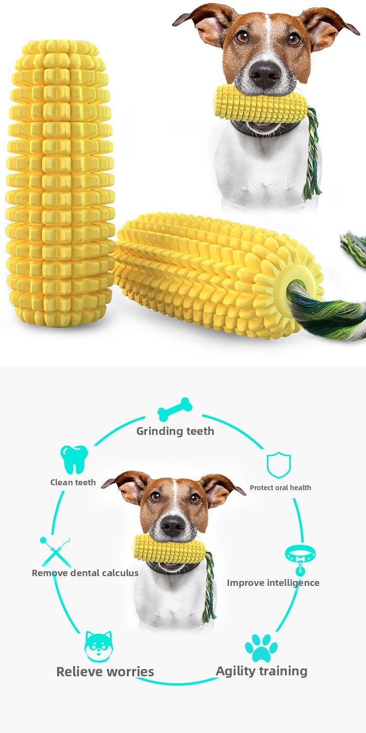 Pet Supplies TPR Sounding Corn Dog Chew Stick Bite-Resistant Toy for Bestseller