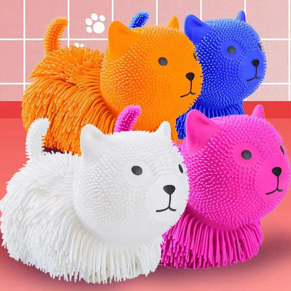Joylit Hot Selling Cute Colorful Dog Cat Fidget Sensory Soft TPR Big Size Stress Relief Squeeze Toys for Kids Adults