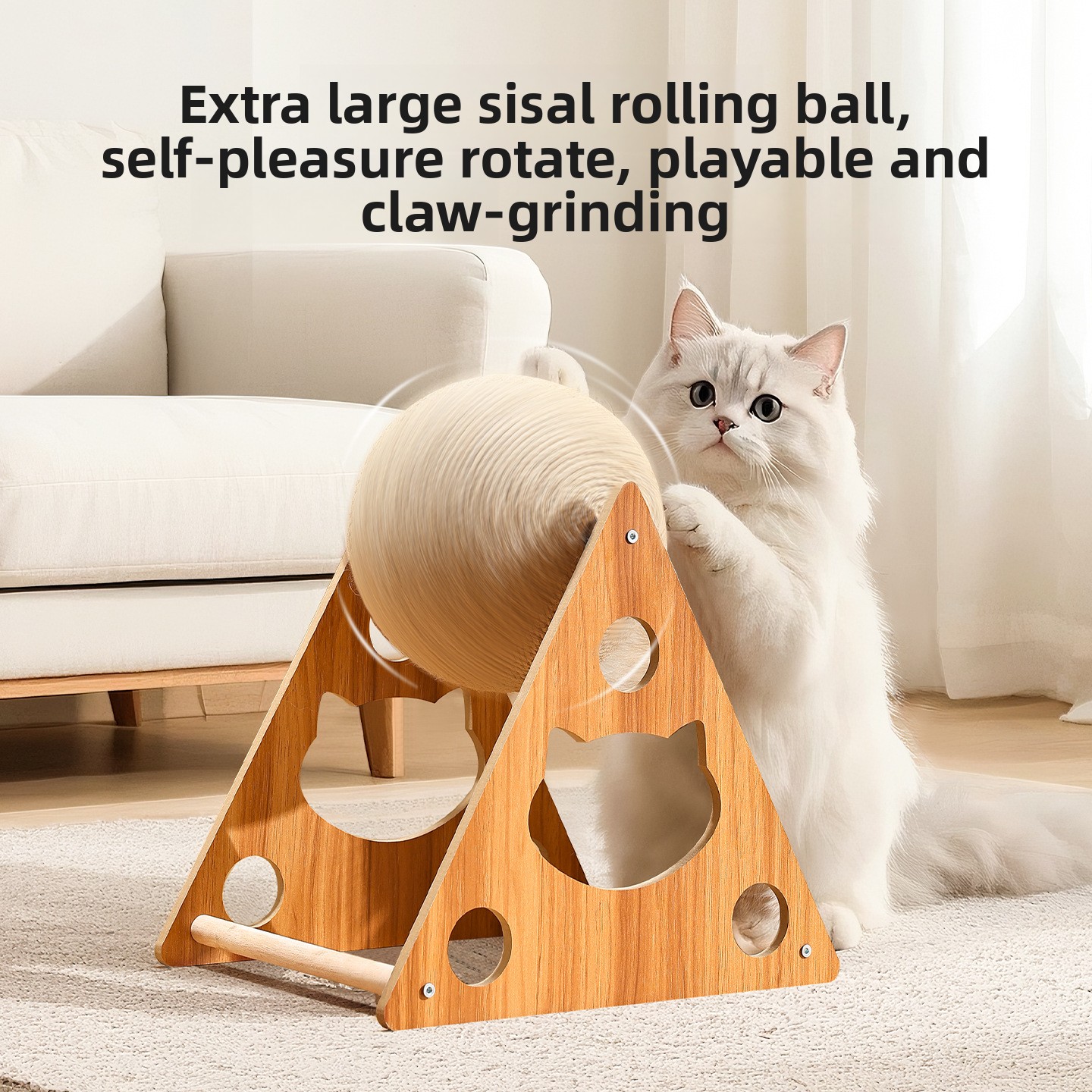 Cat Claw Ball Grinding Bite Resistant Durable Sisal No Crumbs Relieve Boredom Interactable Multi-scene Pet Climbing Frame Toy