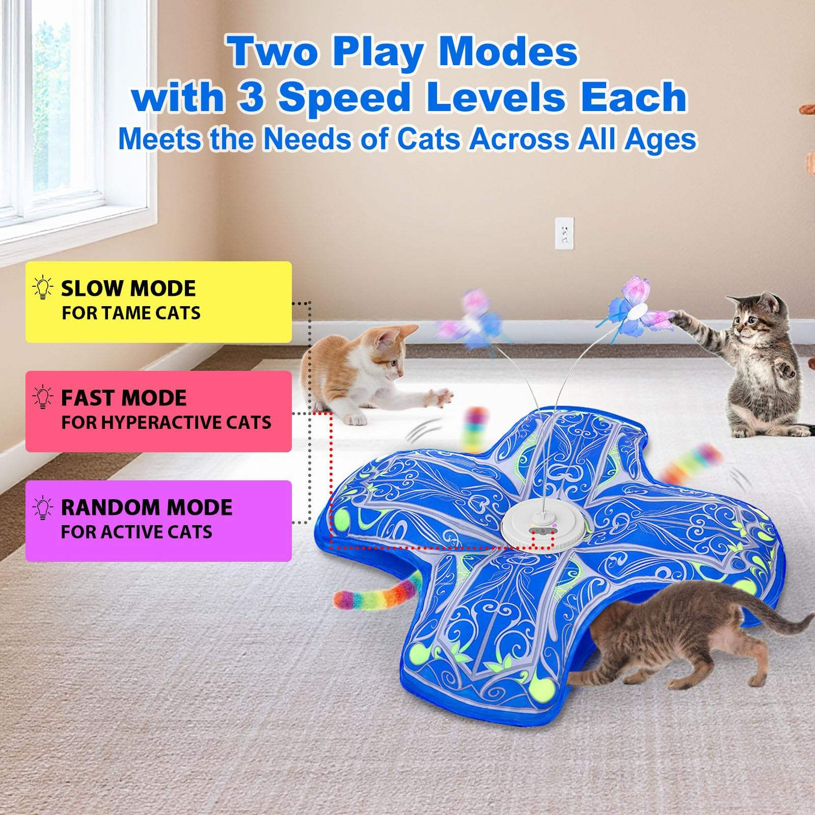 Touch Activated Automatic Interactive CatToy Rechargeable Stress Relief Indoor Cat Exercise Smart Pet Entertainment Cat Supplies