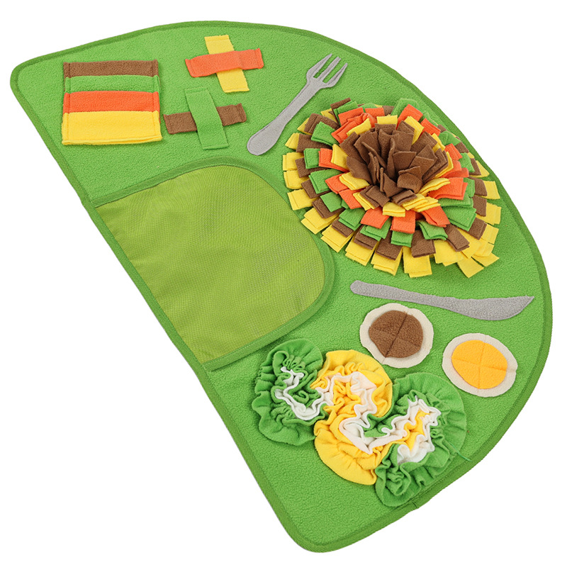 Dog Sensory Play Mat-Polar Fleece Semi-Circle Shape Stimulates Natural Instincts Encourages Exploration Hides