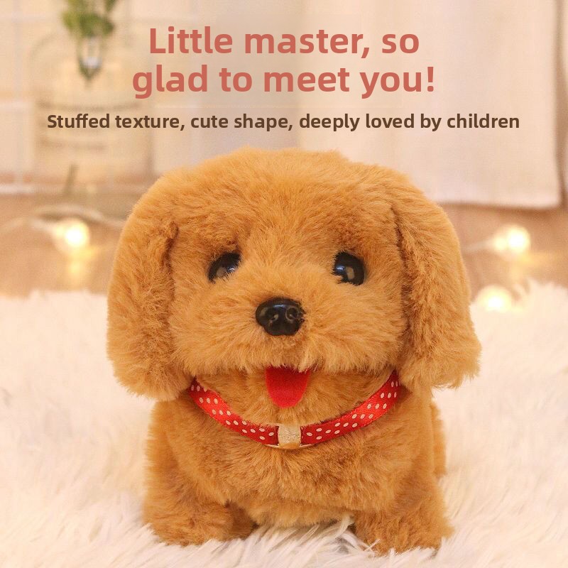Toy Dog Simulation Electric Puppy Walking Barking PP Cotton Super Soft Plush Non-shedding Teddy Stress Relief 31cm-50cm Unisex