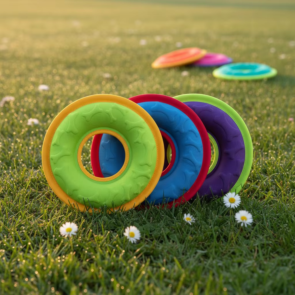 Professional Quality Flying Disc Dog Fetch Toys Feedable Lightweight Nylon Fabric Pet Training and Outdoor Exercise Toys