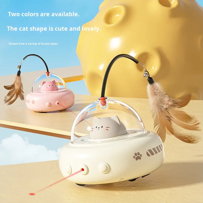 Interactive Smart Teaser Cat Feather Toy Electric Cat Teaser Stick With Bell Training Pet Toys Replaceable Cat Supplies