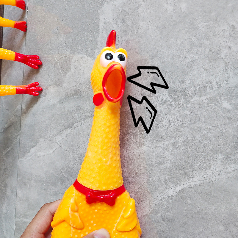 Screaming Chicken Battle Style Squeaking Sound-Making Stress-Relief Vinyl Plastic Pet Dog Toy Zhejiang Wholesale