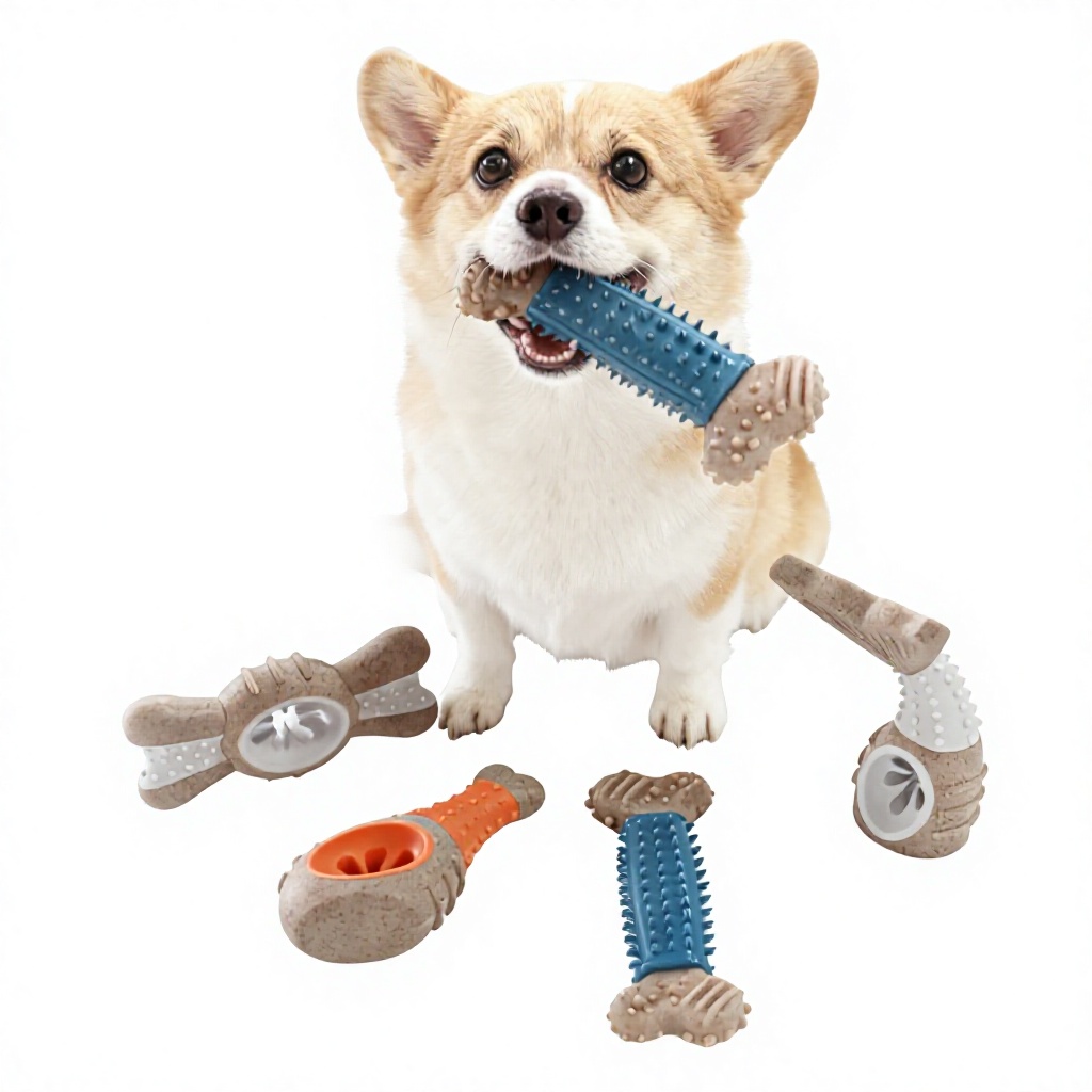 Cross-border Zhejiang-made Dog Chew Toy Durable Bite-resistant Teeth-cleaning Boredom-busting Beef-flavored Wood-plastic