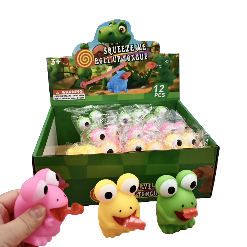 Stress-relief Vinyl Squishy Toy with Tongue-Out and Squeaky Sound Whistle-Wholesale for International Trade