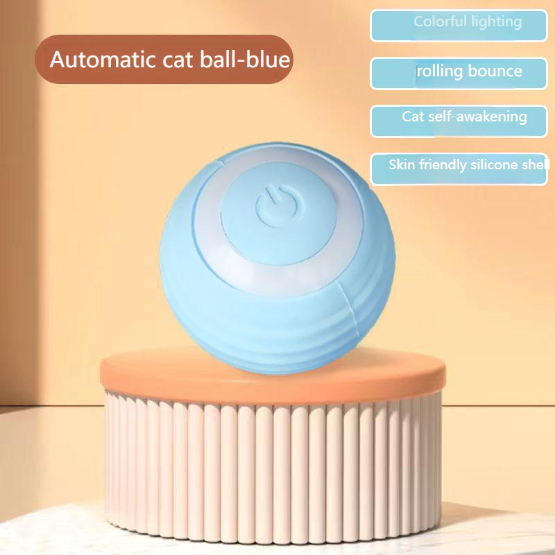 New Eco-Friendly Silicone Modern Pet Cat Dog Toy Smart Electric Automatic Rechargeable Light-Up Anxiety Relief Gravity Rolling