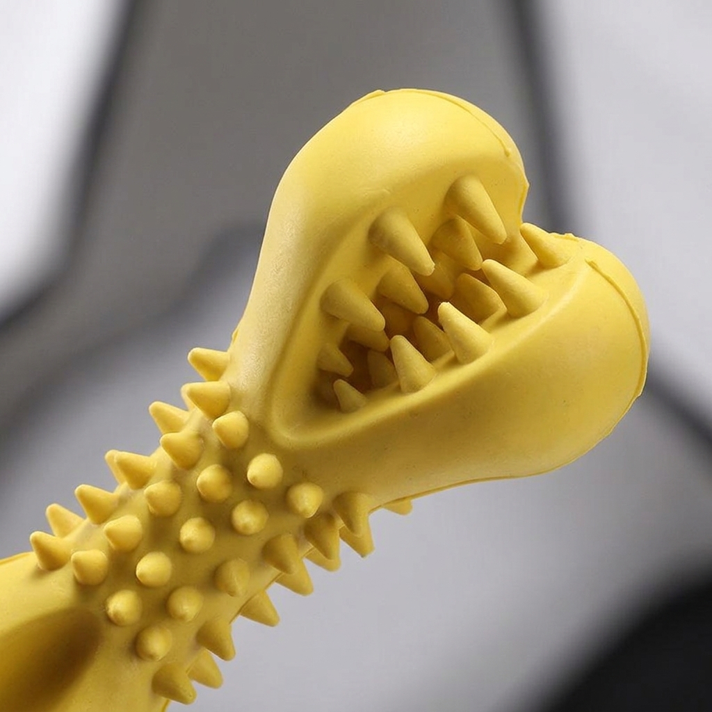 Custom Eco-Friendly Rubber Heavy Duty Dog Chew Bone Shape Durable Spiky Dental Cleaning Toy for Aggressive Chewers