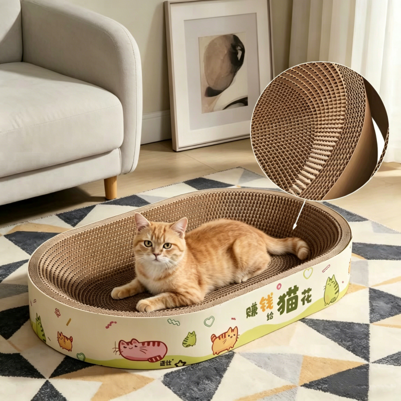 Scratching Pad Durable Corrugated Paper Pet Customized 55X35X8 China Dog Toy Cat Scratching Board