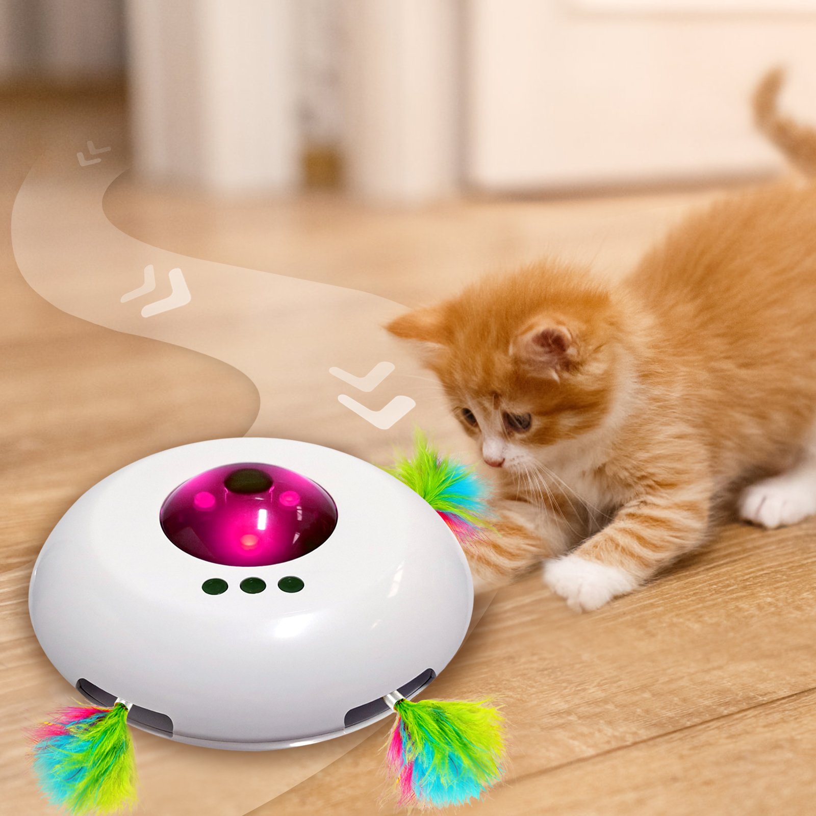 Eco-Friendly Luxury Lovely Interactive Toy With Automatic Feather For Active Play And Promotes Natural Cat Toy