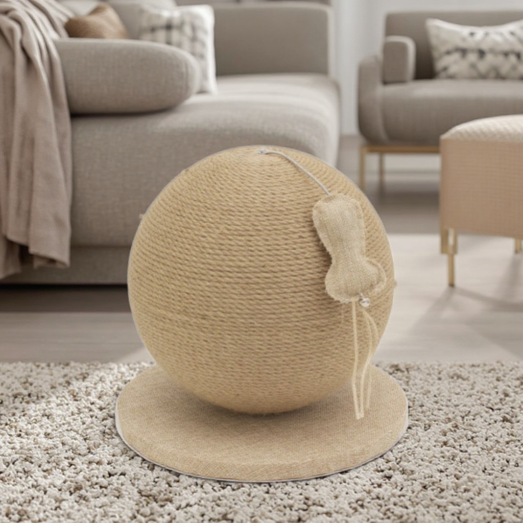 Hot Sale Interactive Cat Scratcher Modern Wood Jute Ball Cactus Design Direct China Factory Christmas New Interactive Cat