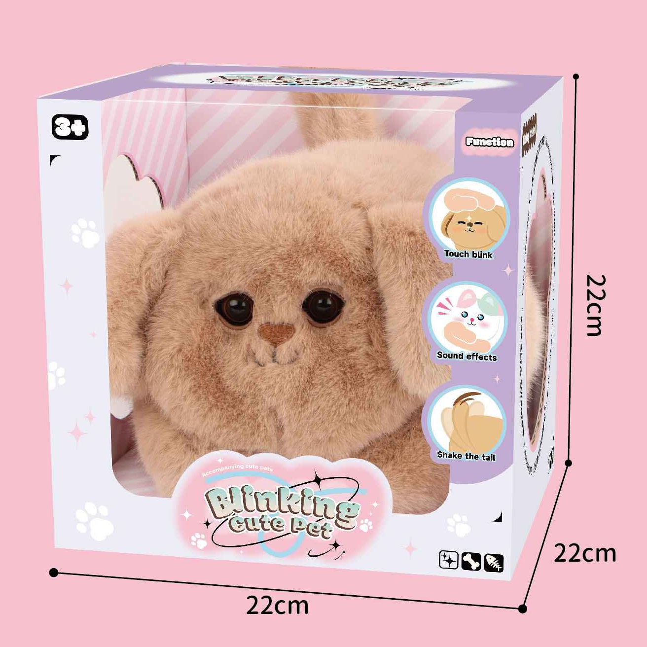 Plush Toys Sensory Soothing Touching Blinking Labrador Interactive Pet Toys