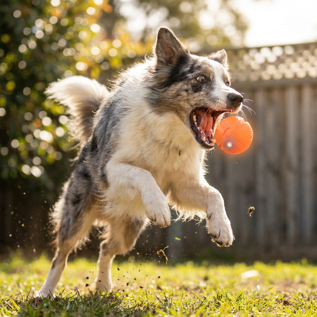 Bouncing Dog Toy Ball with Random Jump - Chew Resistant Interactive Puppy Ball for Fetch Training Indoor Outdoor Play