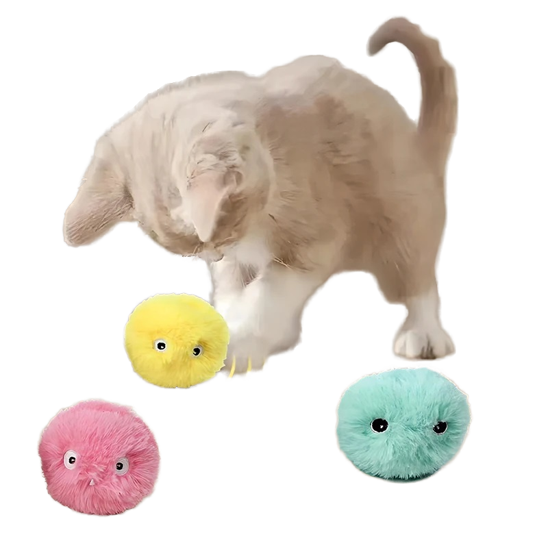 Squeaky Satin Funny Ball Cat Toy Simulates Real Animal Sounds Self-Entertainment Catnip Kitten Teaser Pet Toy
