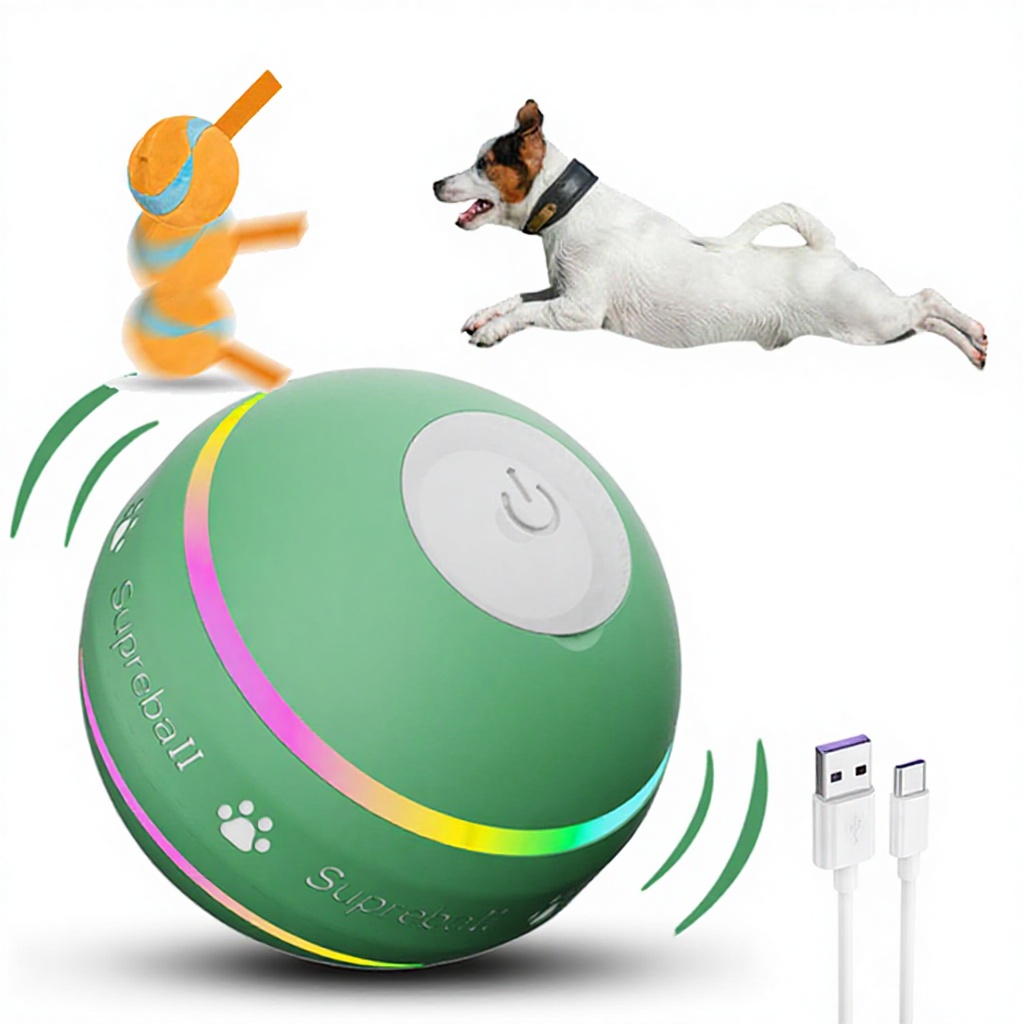 Tough Motion Activated Automatic Rechargeable Waterproof Sport Dog Tennis Ball Interactive Toy with Improved Rolling Effect