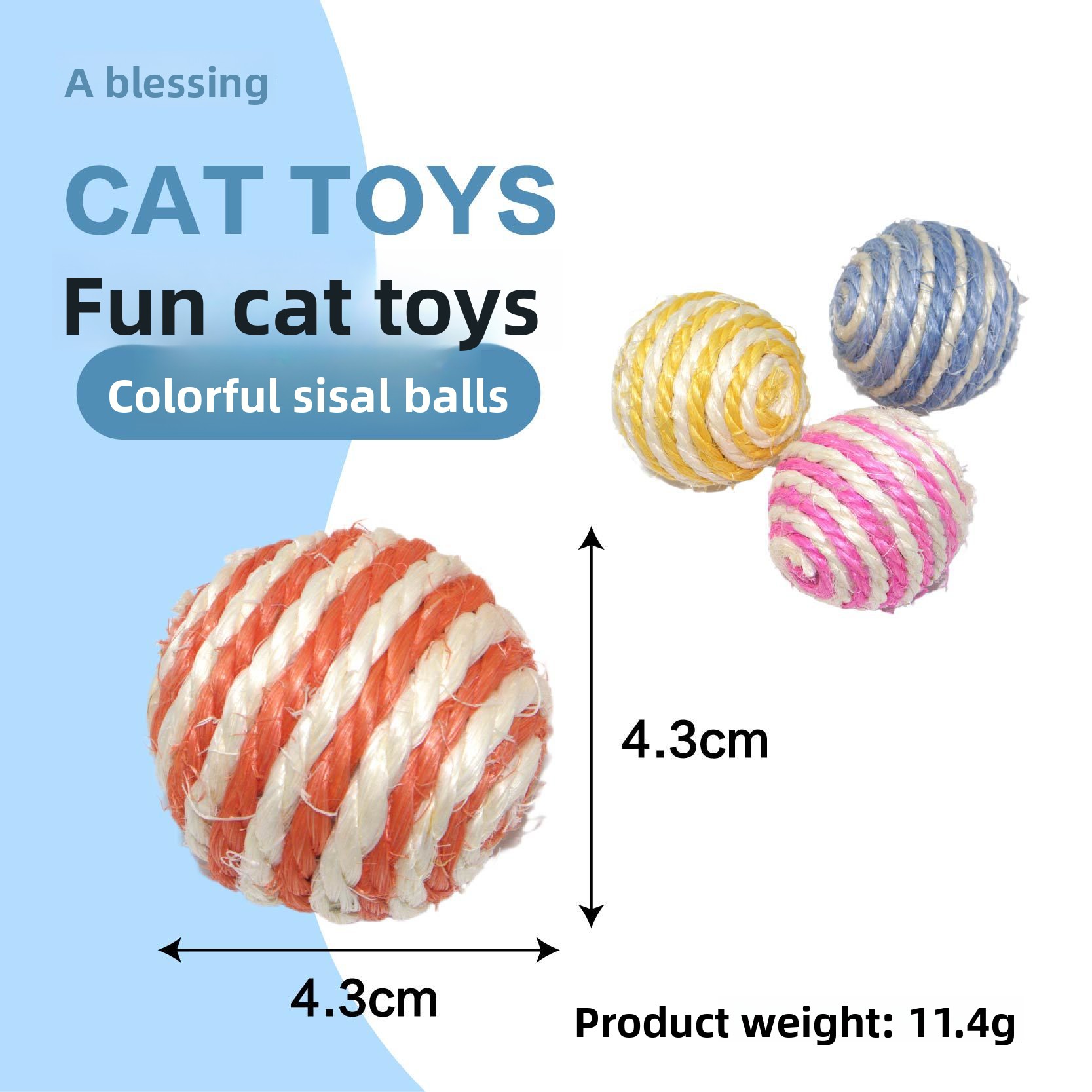 Sisal Ball Cat Toy Woven Chew-Resistant Boredom-Busting Interactive Scratching Pet Supply Model 6119 Guangdong