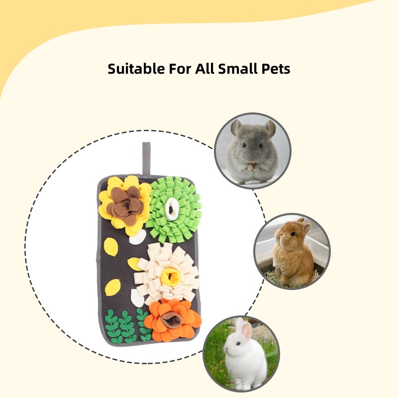 Hot Sale Small Animal Snuffle Mat Rainbow Color Bunny Hamster Slow Food Feeding Play Chew Toy for Pets