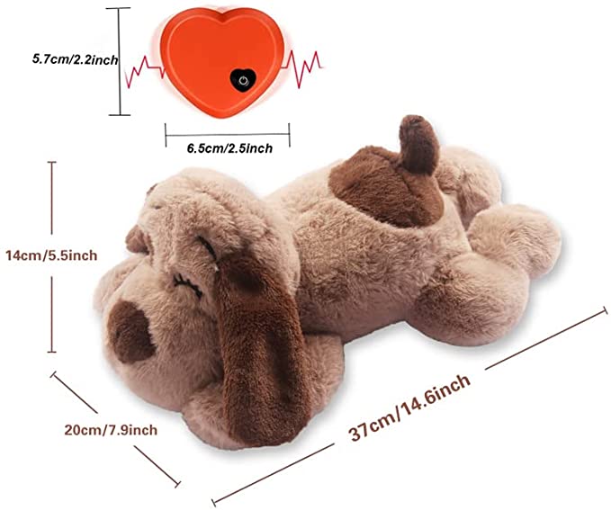 Beverly Shark Heartbeat Puppy Toy Dog Anxiety Relief and Calming Aid Dog Heartbeat Stuffed Toy Behavioral Training Aid Toy for D