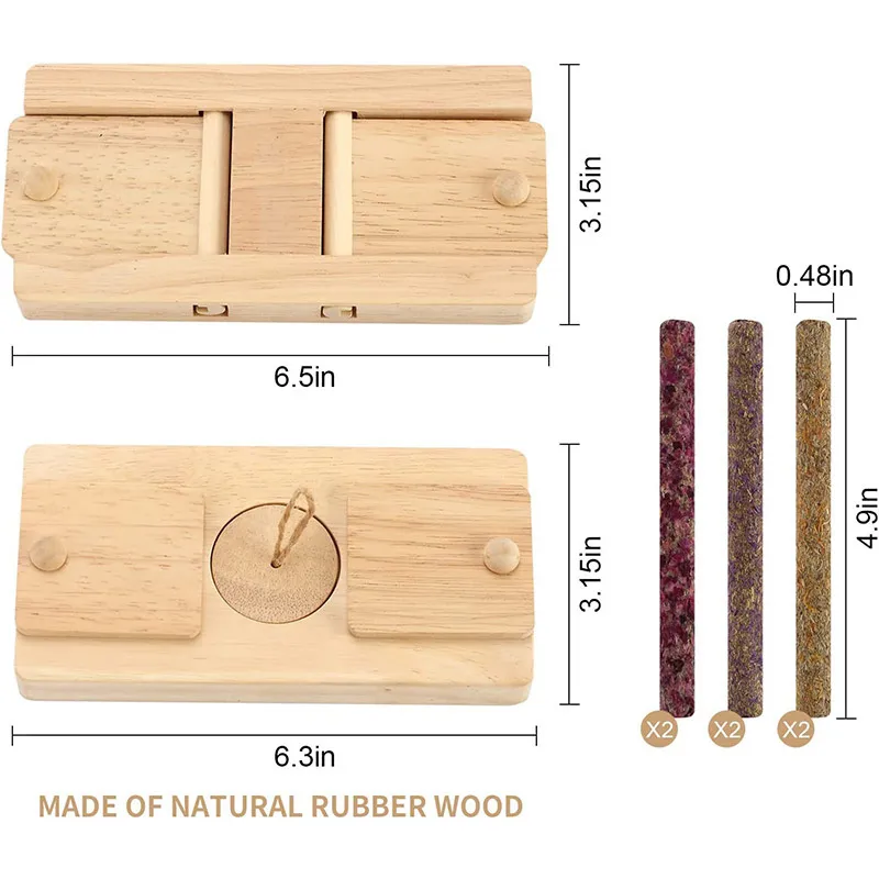 Wooden Rodent Small Pet Interactive Hide Puzzle Toy