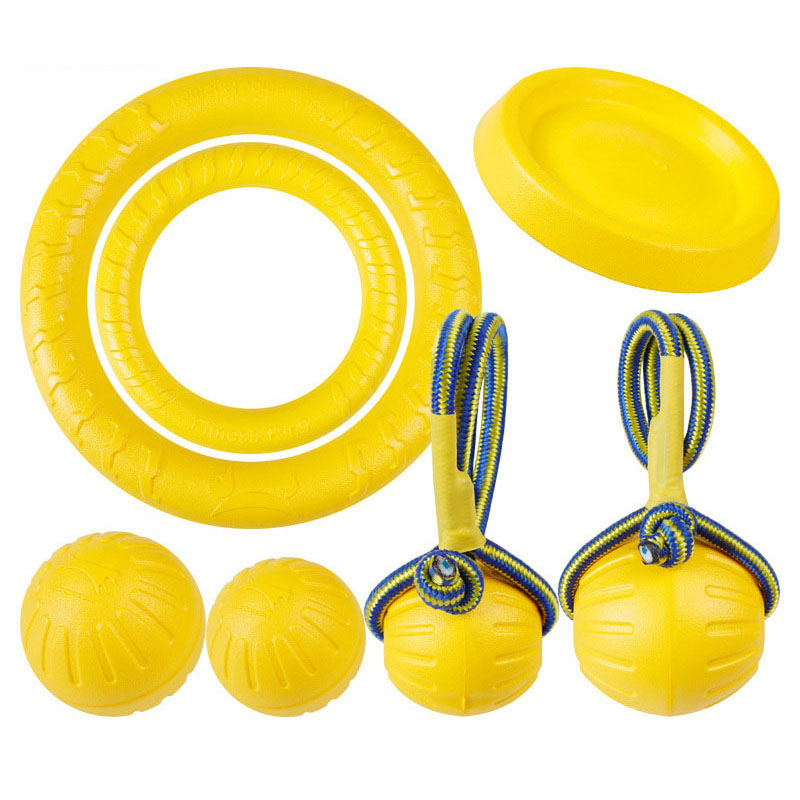 Durable Water Resistant Floating Eco-Friendly EVA Foam Dog Outdoor Training Ball Chew Toys Ring Flying Disc Various Sizes