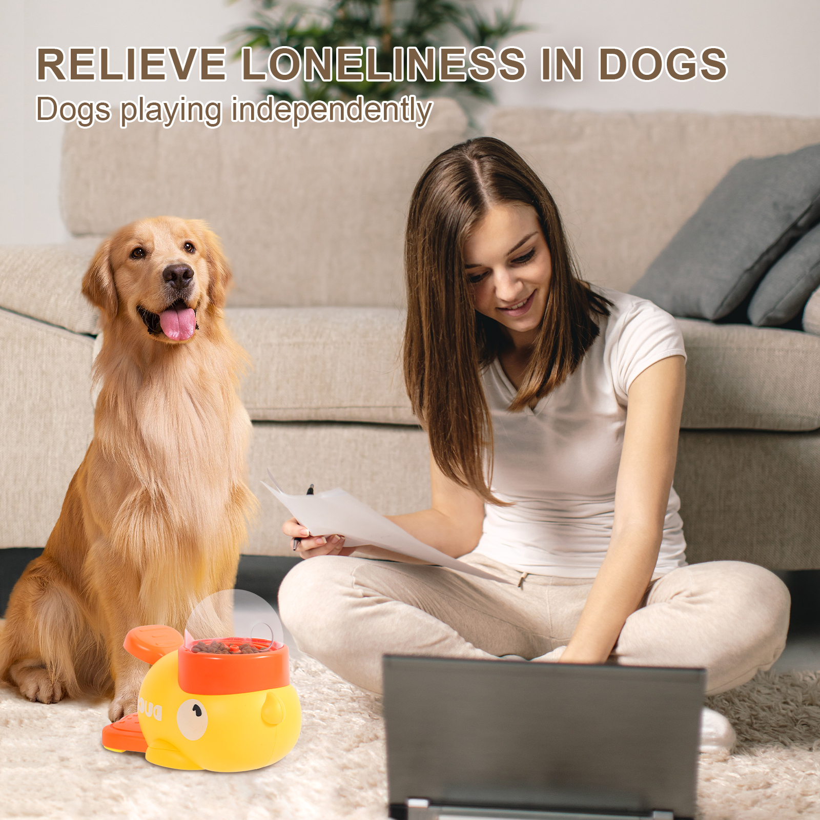 Fast Delivery Interactive Dog Educational FeedingToy Pet Treat Toy Dispenser Duck Slow Feeder Toy for Pet IQ Training Mental Fun