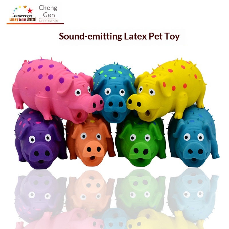 Dog Toys Vocalized Latex Spotted Pig Bite Resistant Self-Relieving Squeaky Educational Sound Toy for Large Dogs