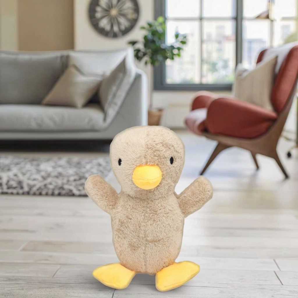 Factory Custom Design Logo Pet Funny Cute Animal Chick Toy Interactive Chew Soft Plush Stuffed Chick Dog Squeaky Toy