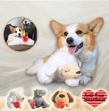 Plush Heartbeat Puppy Behavioral Training Toy Plush Pet Anxiety Relief Sleep Aid Doll Durable Dog Chew Toys