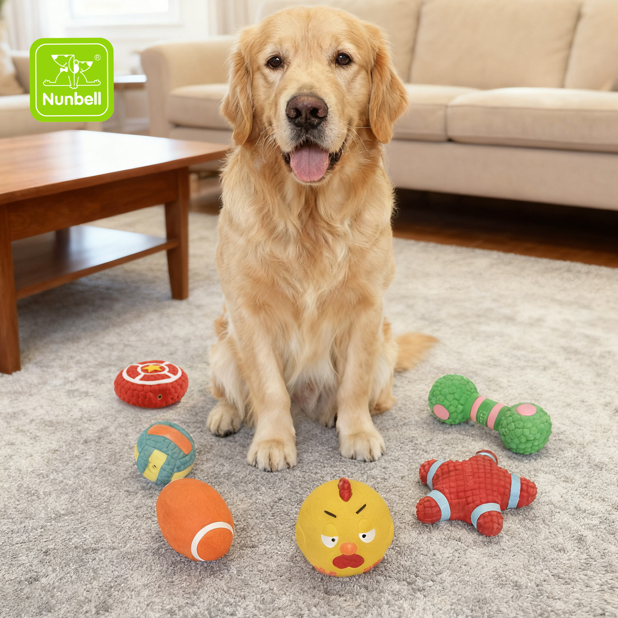 Nunbell Eco-Friendly Cartoon Soft Latex Dental Cleaning Chew Toy for Puppies and Senior Dogs