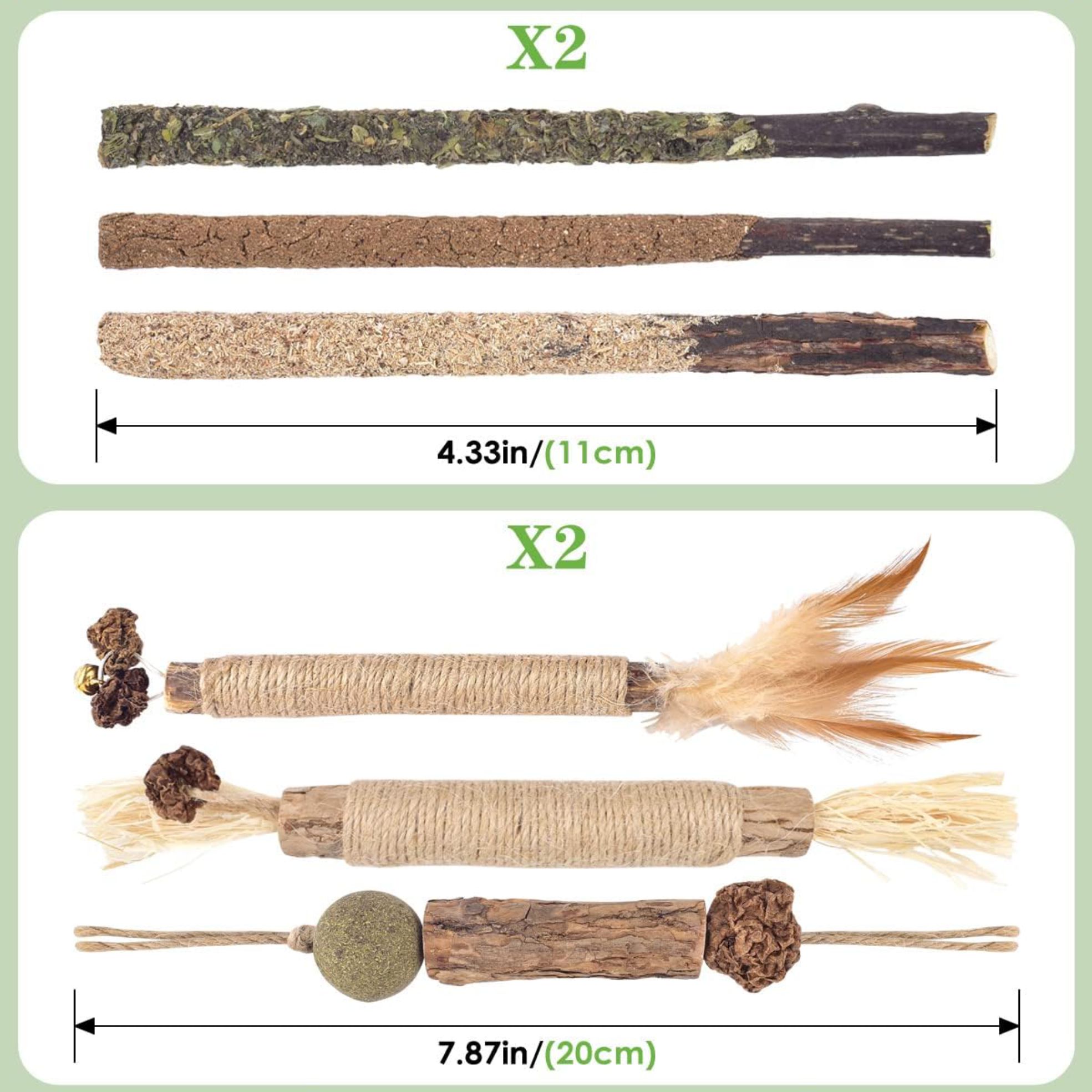 Catnip Rattan Chew Stick Dental Care Mix Kitten Mint Tooth Cleaning Pet Toys Cats Chew Silvervine