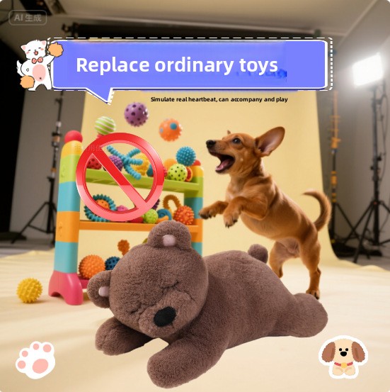Hot Sale Pet Anxiety Relief and Calming Aid Puppy Heartbeat Stuffed Toy Interactive Chew Toy Doll