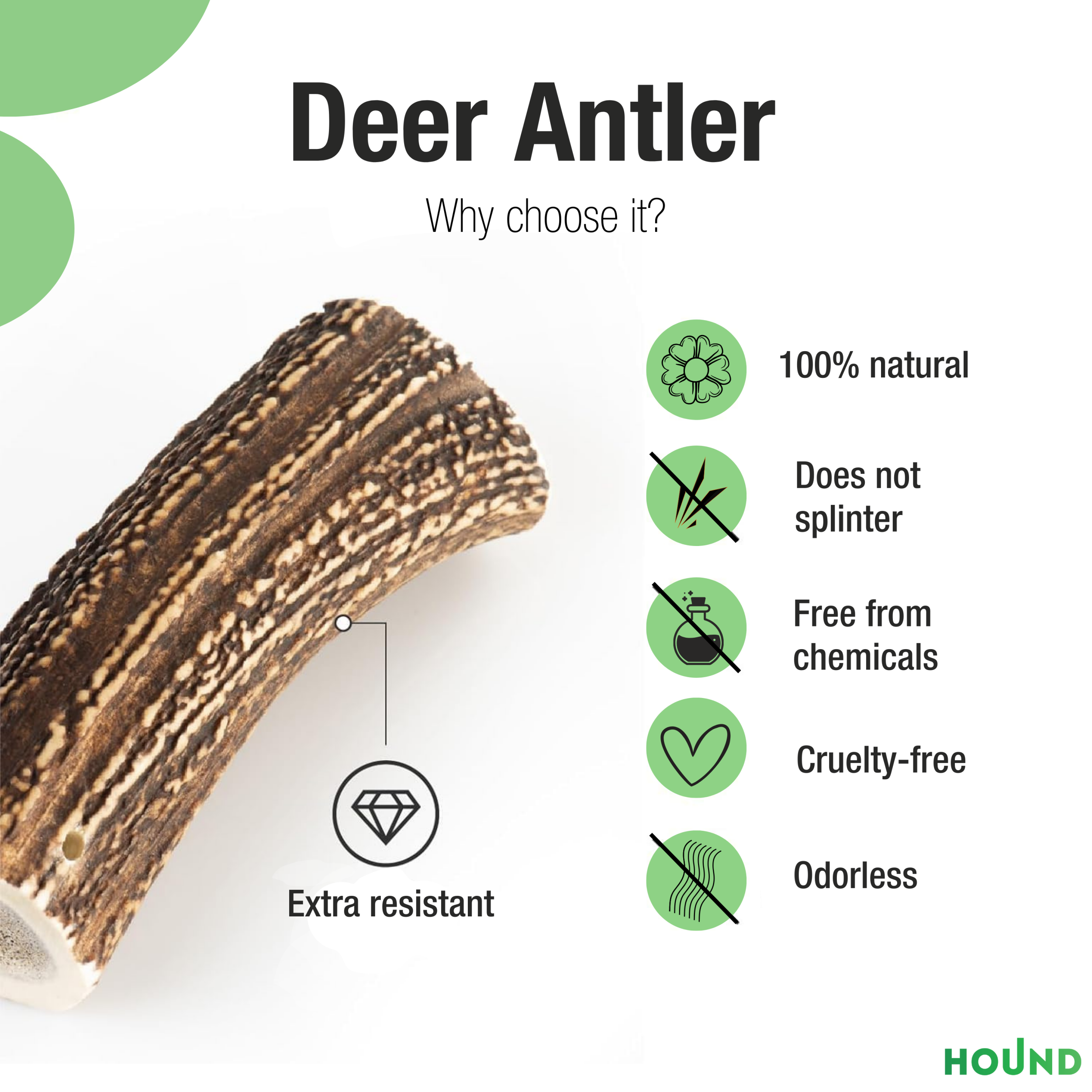 Private Label Superior Quality Natural Deer Antler Dog Chew - Split Size XS Sustainable Odorless Pet Chew Toys Customization