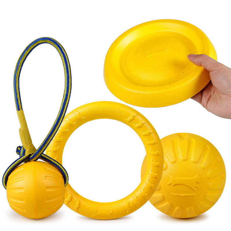 Durable Water Resistant Floating Eco-Friendly EVA Foam Dog Outdoor Training Ball Chew Toys Ring Flying Disc Various Sizes