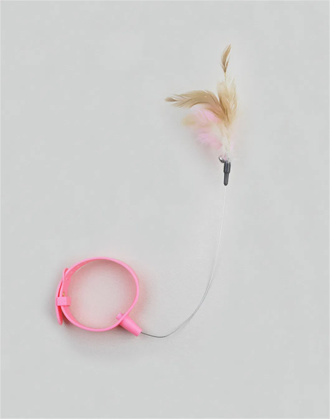 Hand Free Wire Teaser Wands Interactive Teaser Kitten Collar Cat Feather Toy