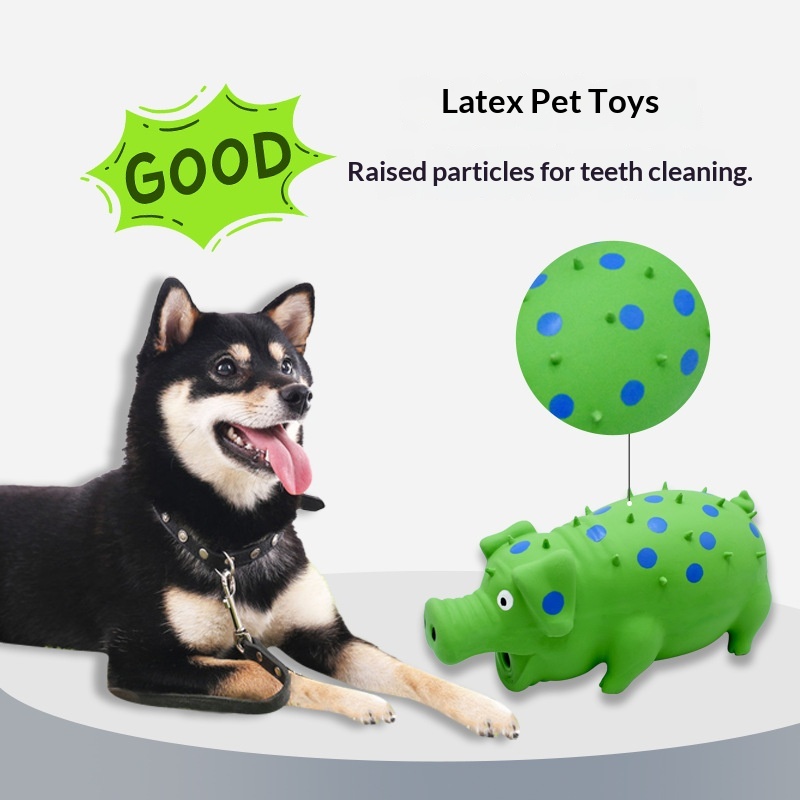 Dog Toys Vocalized Latex Spotted Pig Bite Resistant Self-Relieving Squeaky Educational Sound Toy for Large Dogs